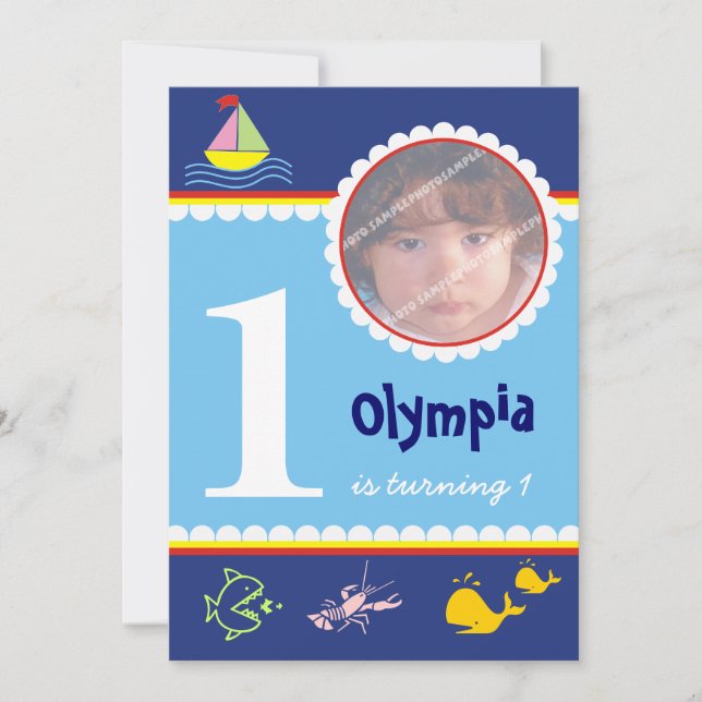 Ocean Sea Birthday Invitations (Front)