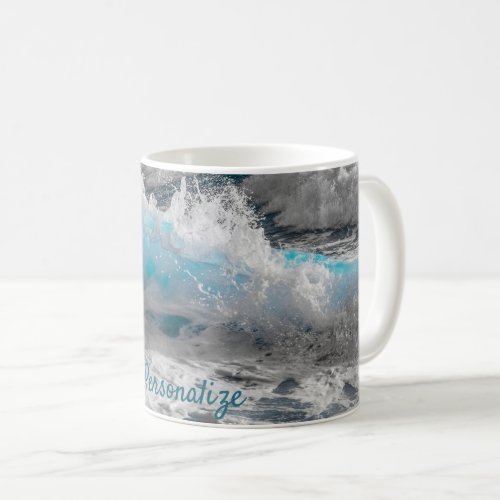Ocean Sea Crashing Waves Crest Personalize Coffee Mug