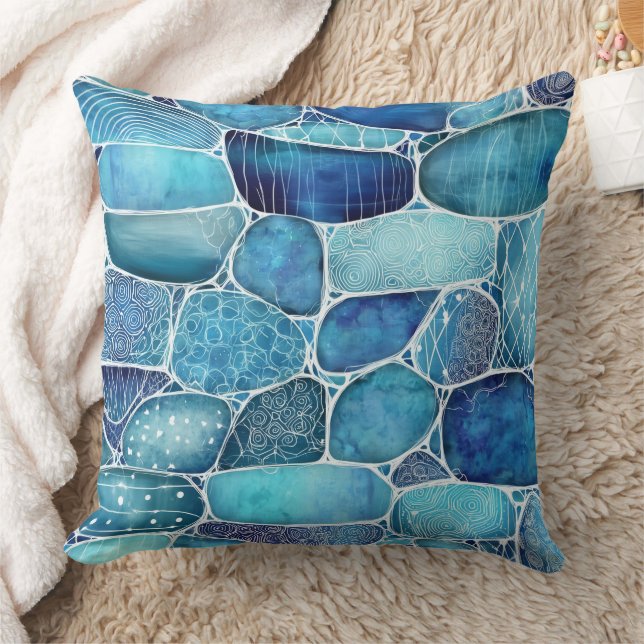 Ocean Sea Glass  Throw Pillow (Blanket)