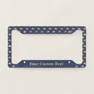Ocean Sea Gold Fish Blue Background Personalized License Plate Frame