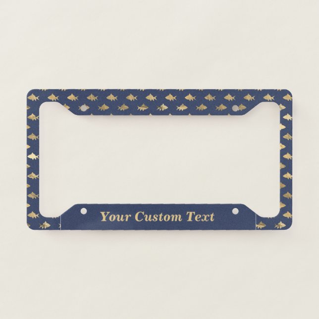 Ocean Sea Gold Fish Blue Background Personalized License Plate Frame (Front)