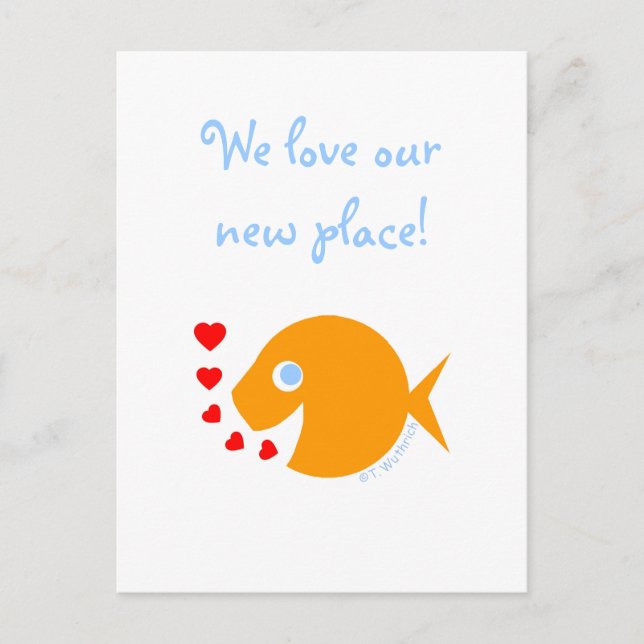 Ocean Sea Lake Water-Themed Humorous We Moved Announcement Postcard (Front)