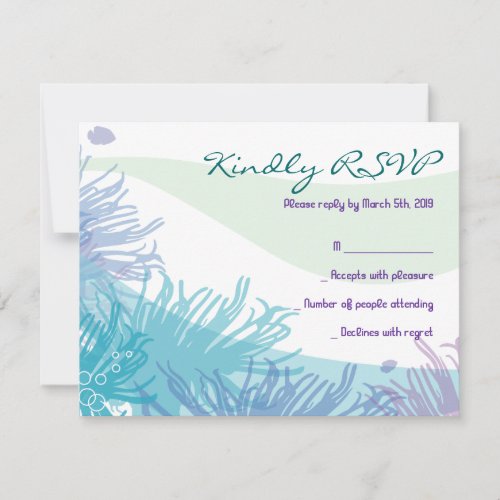 Ocean Sea Life Bat Mitzvah Invitation Reply Card