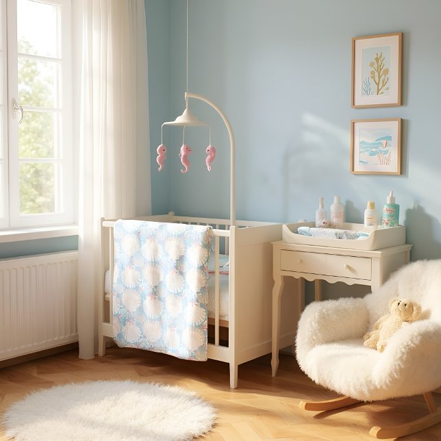 Ocean Sea Life Blue  Baby Blanket (Creator Uploaded)