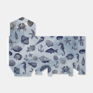 Ocean Sea Life Nautical Seashells Beach Wedding Favor Boxes