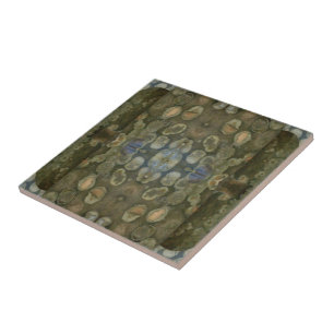 Ocean Sea Marine Sediment Gemstone Boxed Pattern Ceramic Tile