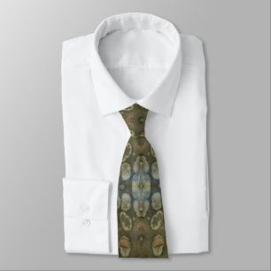 Ocean Sea Marine Sediment Gemstone Boxed Pattern Neck Tie