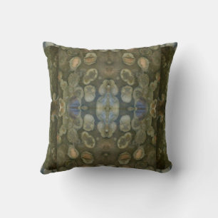 Ocean Sea Marine Sediment Gemstone Boxed Pattern Throw Pillow
