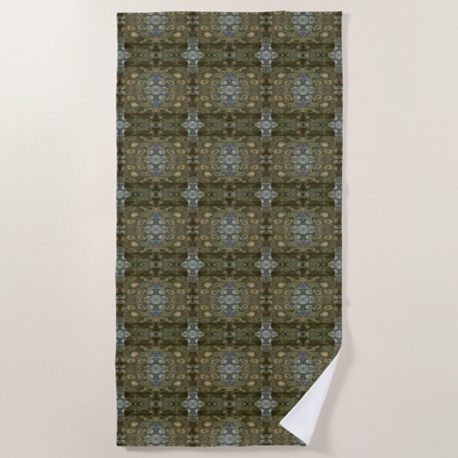 Ocean Sea Marine Sediment Gemstone Collection Box Beach Towel (Front)