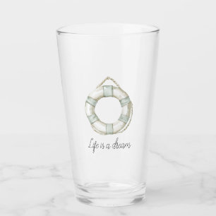 Ocean Sea Mint White Round Floating Device Glass