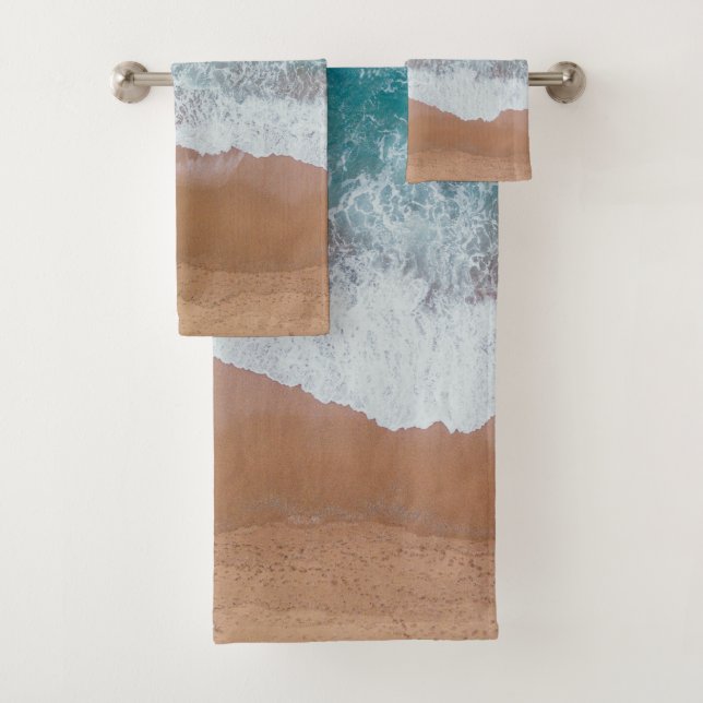Ocean Sea Sand Shore Bath Towel Set (Insitu)
