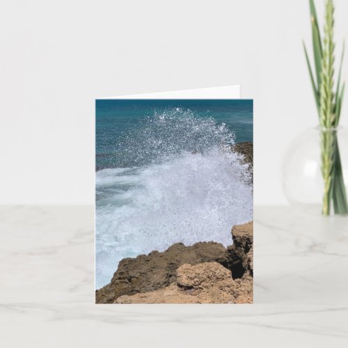 Ocean Sea Spray Rocks Card