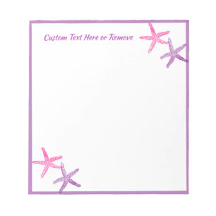 Ocean Sea Starfish Pink Purple Personalized Notepad