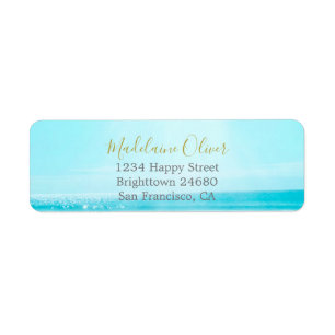 Ocean Sea Travel Blue Gold Modern Professional Label