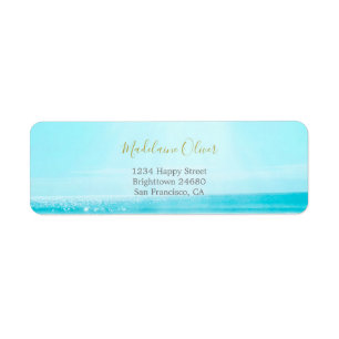 Ocean Sea Travel Blue Gold Modern Professional Label
