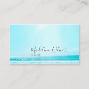 Ocean Sea Travel Blue Silver Modern Professional Business Card