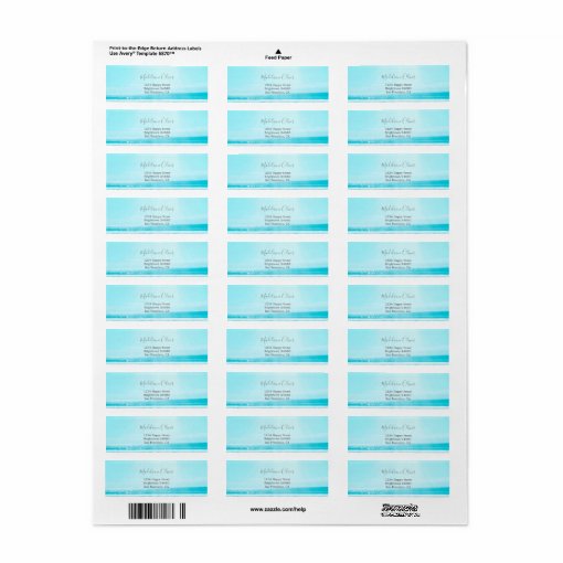 Ocean Sea Travel Blue Silver Modern Professional Label | Zazzle