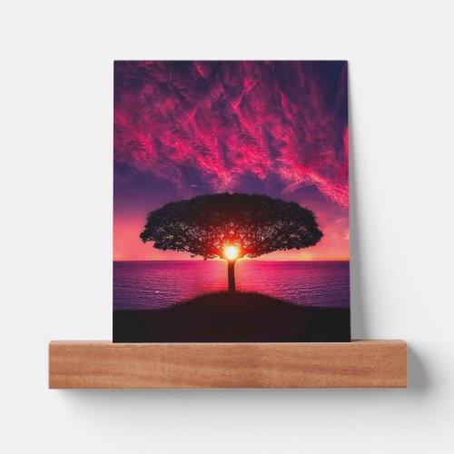 Ocean Sea Tree Purple Sunset Add Name Picture Ledge