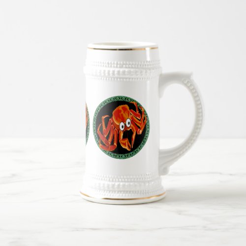 Ocean sea tropical orange king crab beer stein