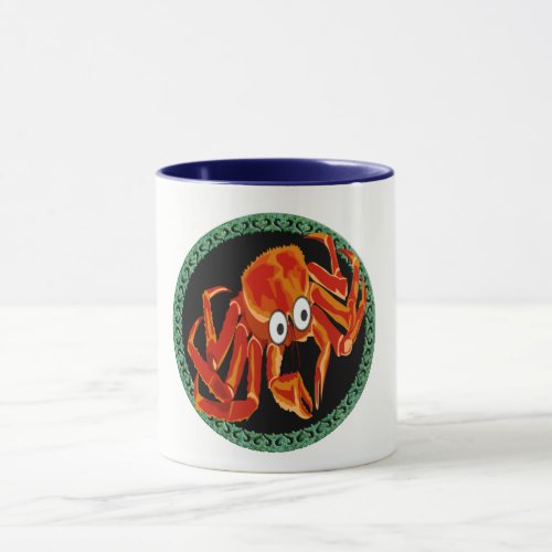 Ocean sea tropical orange king crab mug