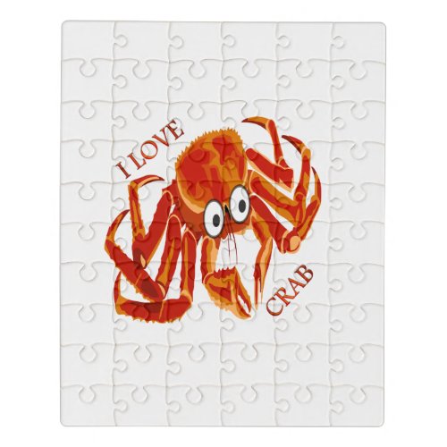 Ocean sea tropical orange king crab on white jigsaw puzzle