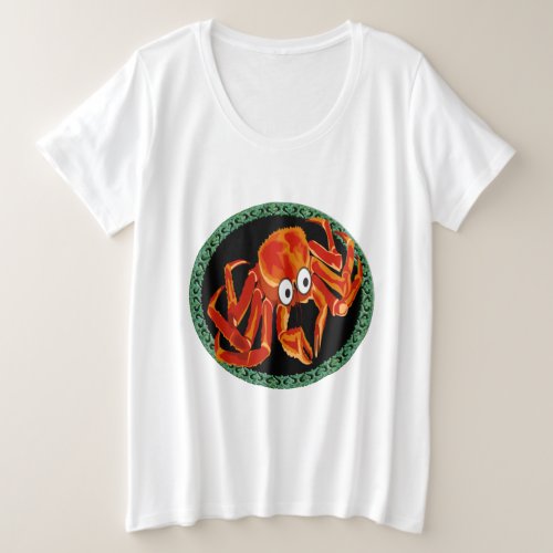 Ocean sea tropical orange king crab plus size T_Shirt
