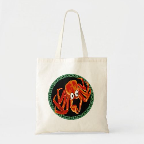 Ocean sea tropical orange king crab tote bag