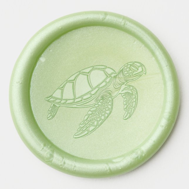 Ocean Sea Turtle #4 Image Only Wax Seal Sticker (Front)