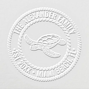 Ocean Sea Turtle #7 Family Name Date Est Loc Rope Embosser