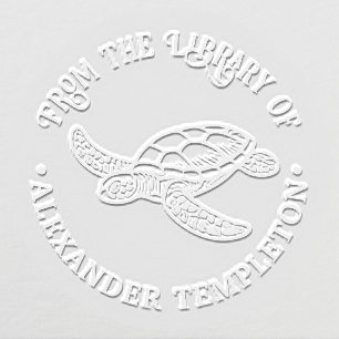 Ocean Sea Turtle #7 Library Book Name Embosser