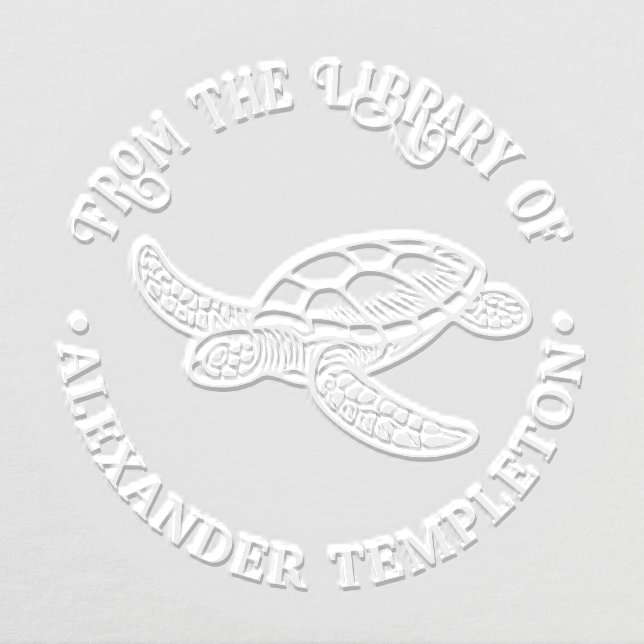 Ocean Sea Turtle #7 Library Book Name Embosser (Design)
