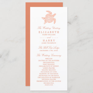 Ocean Sea Turtle, Soft Coral Wedding Program