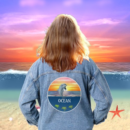 Ocean Sea Turtles and Dolphin Denim Jacket