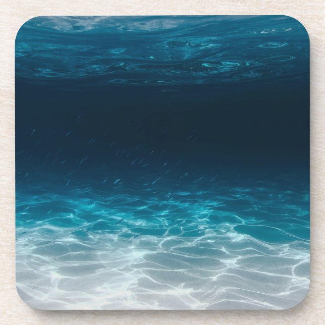 Ocean Sea Water Under the Sea Beverage Coaster (Front)