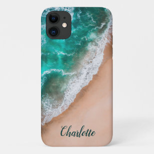 Ocean sea wave Beach Nautical Custom Name iPhone 11 Case