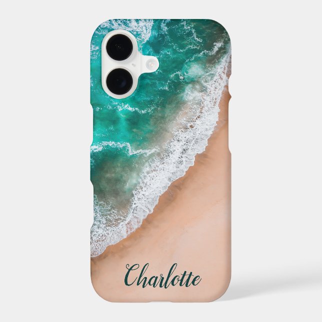 Ocean sea wave Beach Nautical Custom Name Iphone Case (Back)