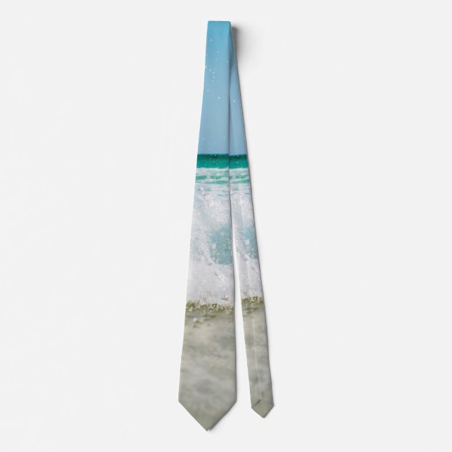 Ocean Sea Waves Crashing on Beach Trendy & Stylish Neck Tie (Front)