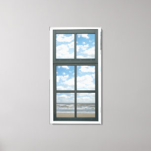 Ocean/ Sea Waves Fake Window View Canvas Print