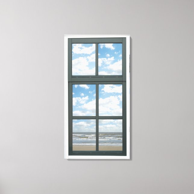 Ocean/ Sea Waves Fake Window View Canvas Print (Front)