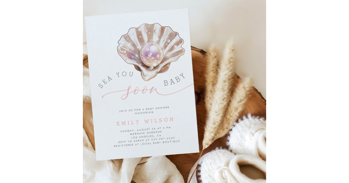 Ocean Sea You Soon Baby Shower Invitation | Zazzle