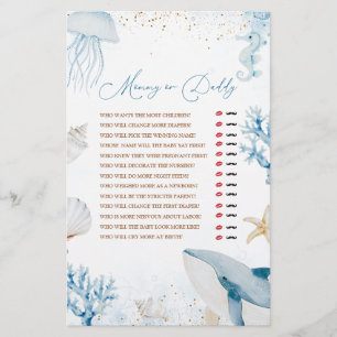 Ocean Sea You Soon Baby Shower Mommy or Daddy