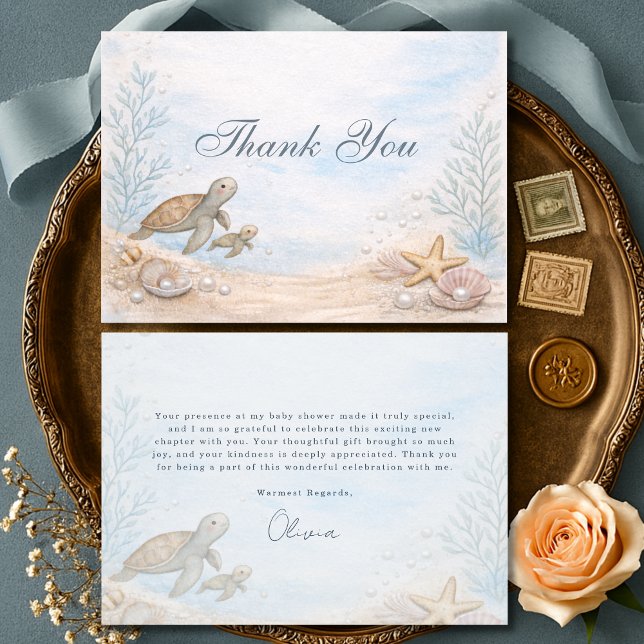 Ocean Sea You Soon Baby Shower Thank You Card (Creator Uploaded)