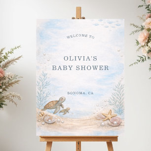 Ocean Sea You Soon Baby Shower Welcome Sign