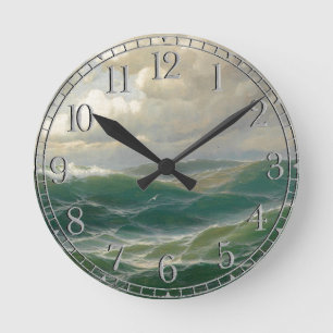 Ocean Seabird Waves Sea Jensen Wall Clock