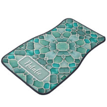 Ocean Seaglass - Mermaid Scales Teal Green & Name
