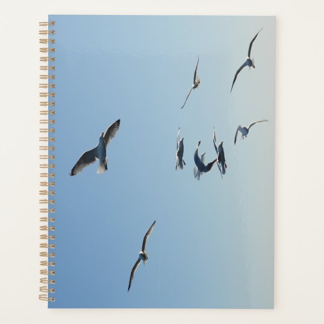 Ocean Seagulls in Flight Coastal Wildlife Planner (Front)