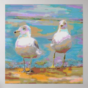 Ocean Seagulls Poster