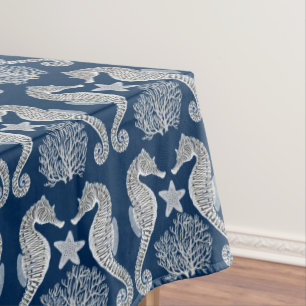 Ocean Seahorse Starfish Coral Tablecloth