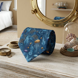 Ocean Seascape Sea Life Neck Tie