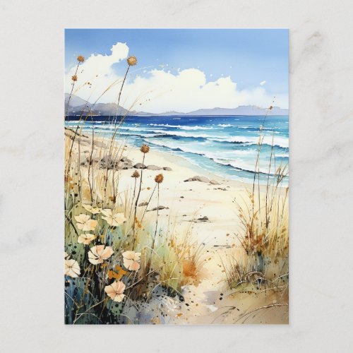 Ocean Seascape watercolor Postcard
